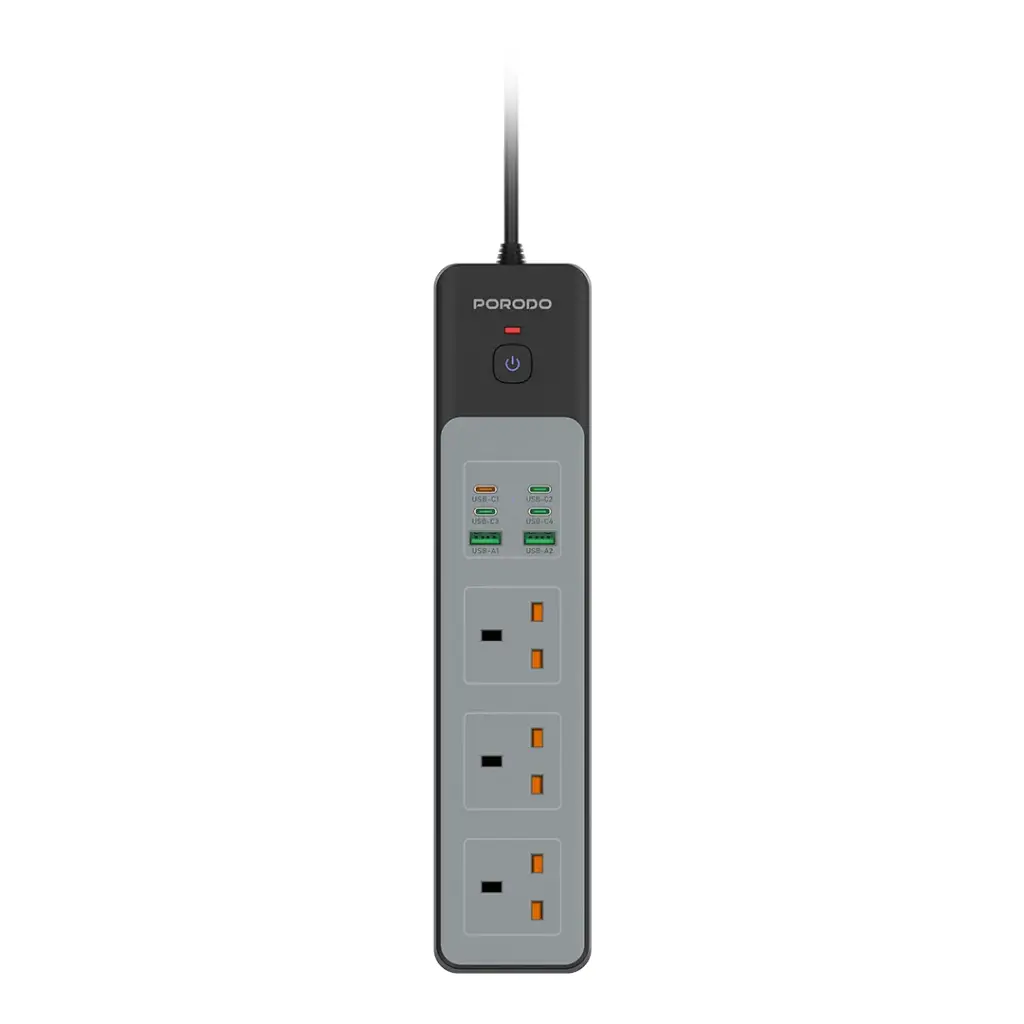 چندراهی برق هوشمند پرودو مدل Power Strip PD-FWCH052 ظرفیت ۳۰۰۰ وات با ۴ خروجی